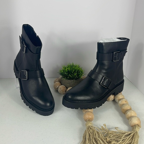 Macombs Water Resistant Moto Boot (Women) Sz 8.5 Black Leather NIB - Picture 2 of 11